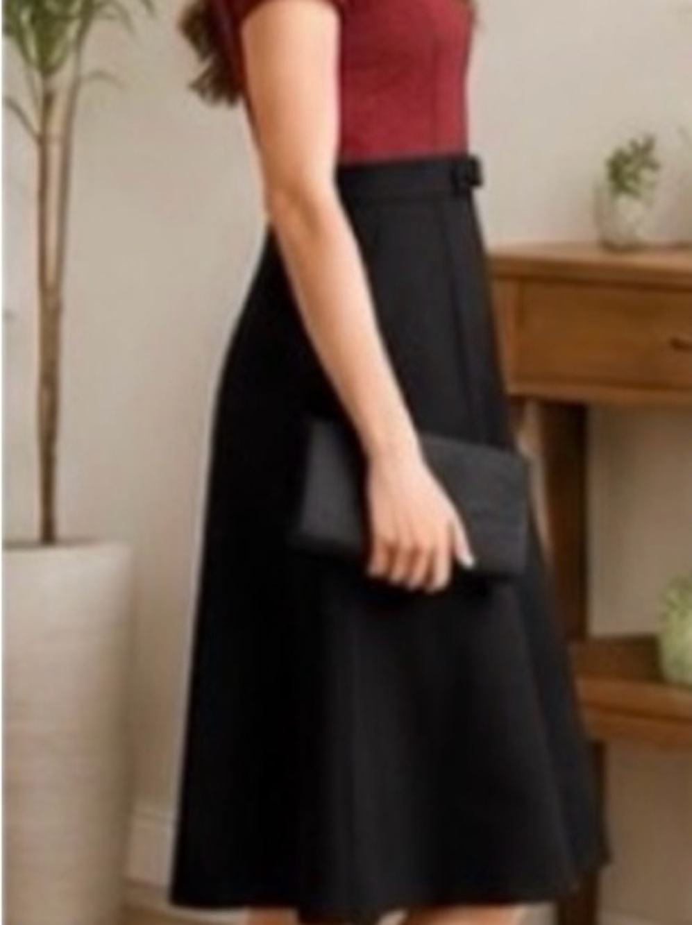 JACOB Red & Black Check Fit & Flare Dress Bow Waist Small - Picture 2 of 6